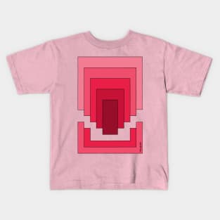 Rectangle Abstract in Red Kids T-Shirt
